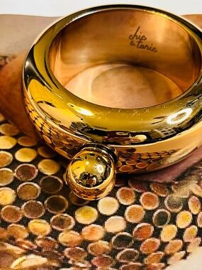 Gold Dome Bangle Bracelet